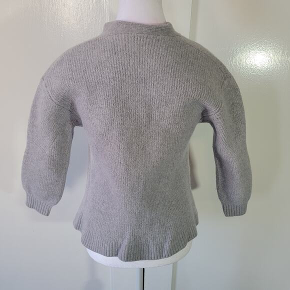 Wilfred	Size	S Aritzia Wool Ribbed Open Front Cardigan Grey Cozy Thick - Picture 3 of 8